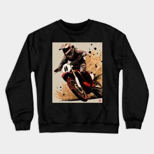 Dirt bike rider - tan splash Crewneck Sweatshirt